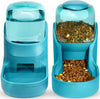 Pets Feeder Set Dog Feeder Cats Feeder with Water Dispenser Automatic Gravity Big Capacity Pets Feeder Auto for Small Medium Big Cats Dogs (Blue)